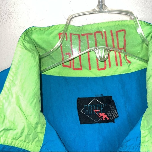 Gotcha Vintage 90’s Windbreaker With Zipper Kangaroo Pocket Men’s Size Large - Picture 3 of 16
